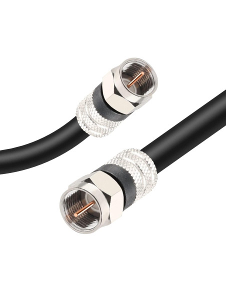 Cable Coaxial Digital Postta 1.83m Cuádruple Apantallado Negro