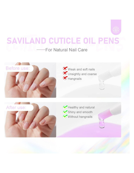 Bolígrafo de Aceite para Cutículas SAVILAND 6PCS 2.36ml
