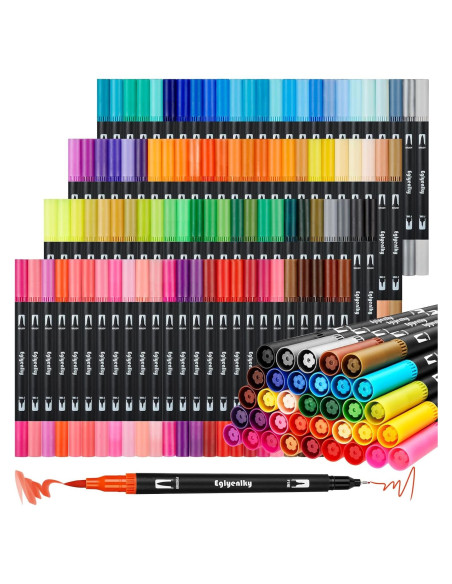 Marcadores de Doble Punta Eglyenlky - 100 Colores Acuarela