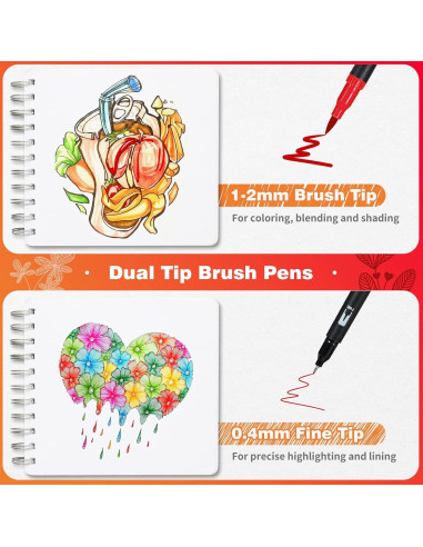 Marcadores de Doble Punta Eglyenlky - 100 Colores Acuarela