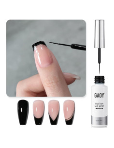 Esmalte de Uñas en Gel Negro GAOY 8ml con Pincel de Precisión