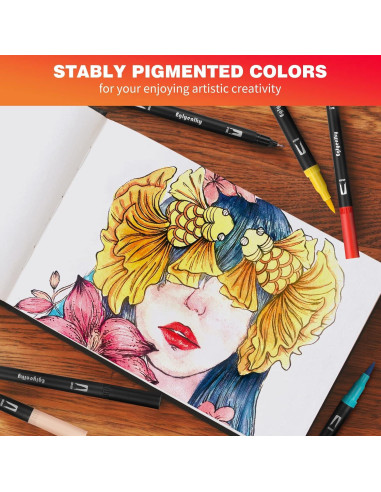 Marcadores de Doble Punta Eglyenlky - 100 Colores Acuarela