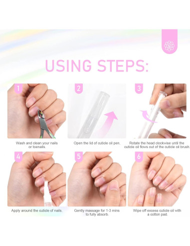 Bolígrafo de Aceite para Cutículas SAVILAND 6PCS 2.36ml