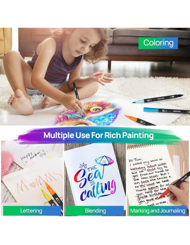 Marcadores de Doble Punta Eglyenlky - 100 Colores Acuarela