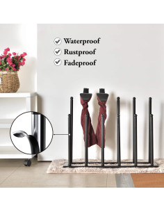 Estante de Botas MyGift de Metal Negro para 6 Pares 2