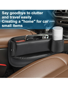 Organizador de Espacio entre Asientos Metmaly - Ajuste Universal, Negro 2