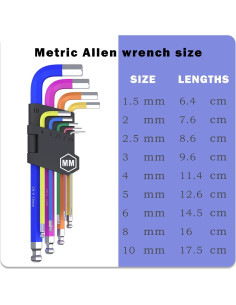 Juego de Llaves Allen Kimapeso 9 Piezas Métricas 1.5 a 10mm 2