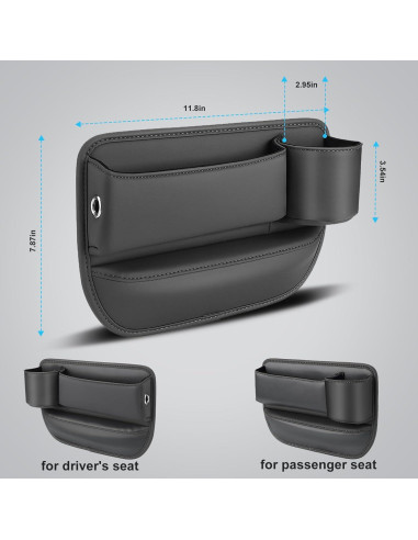 Organizador de Espacio entre Asientos Metmaly - Ajuste Universal, Negro