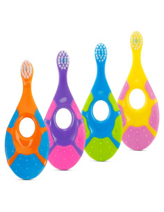 Cepillo de Dientes Slotic para Bebés 0-2 Años, Suave y Seguro - 4 Piezas