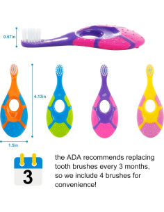 Cepillo de Dientes Slotic para Bebés 0-2 Años, Suave y Seguro - 4 Piezas 2