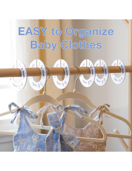 Divisores de Armario para Bebés Pro Goleem 6 PCS Organizador Blanco