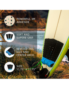 Almohadillas de Tracción Abahub 3 Piezas EVA para Surf 2