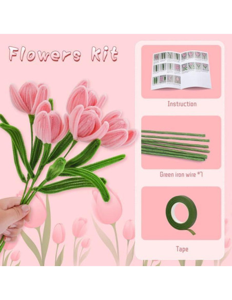 Kit de Manualidades con Limpiapipas UzecPk 130 Piezas Rosa y Verde Kit de Manualidades con Limpiapipas UzecPk 130 Piezas Rosa y Verde