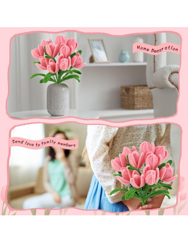 Kit de Manualidades con Limpiapipas UzecPk 130 Piezas Rosa y Verde