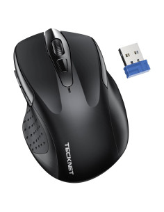 Ratón Inalámbrico Silencioso TECKNET 2.4G 6 DPI Ajustables Negro