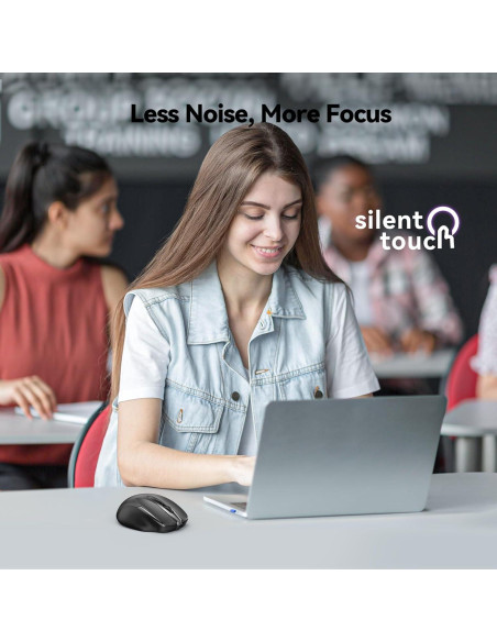 Ratón Inalámbrico Silencioso TECKNET 2.4G 6 DPI Ajustables Negro