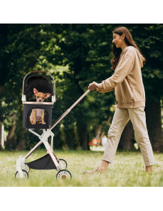 Carrito de Mascotas MoNiBloom 3 en 1 Aluminio Ligero Gris 2