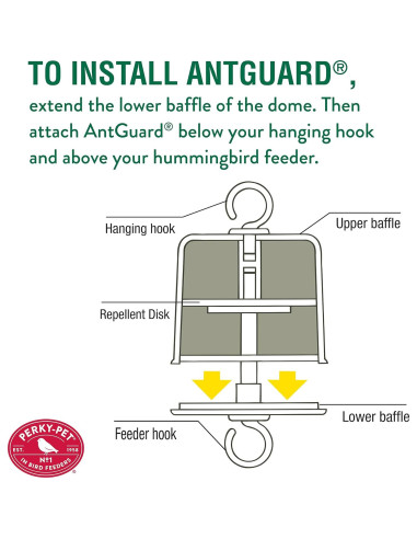 Guardia de Hormigas Perky-Pet 245L para Alimentadores de Aves - Rojo