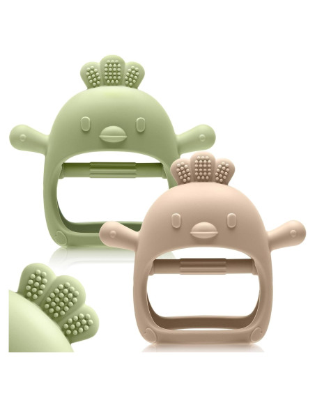 Paquete de 2 Juguetes de Dentición para Bebés Silicona 0-12 Meses Paquete de 2 Juguetes de Dentición para Bebés Silicona 0-12 Meses