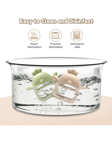 Paquete de 2 Juguetes de Dentición para Bebés Silicona 0-12 Meses