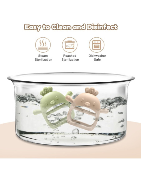 Paquete de 2 Juguetes de Dentición para Bebés Silicona 0-12 Meses Paquete de 2 Juguetes de Dentición para Bebés Silicona 0-12 Meses