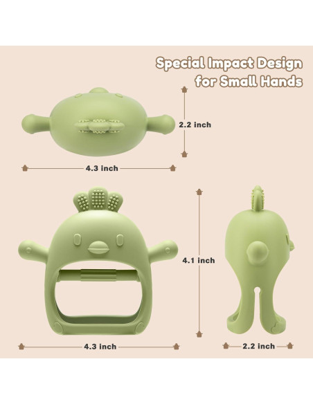 Paquete de 2 Juguetes de Dentición para Bebés Silicona 0-12 Meses Paquete de 2 Juguetes de Dentición para Bebés Silicona 0-12 Meses