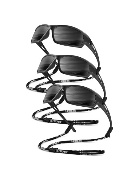 Gafas de sol polarizadas QALLY UV400 para hombres - Negro