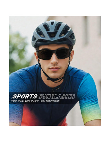 Gafas de sol polarizadas QALLY UV400 para hombres - Negro