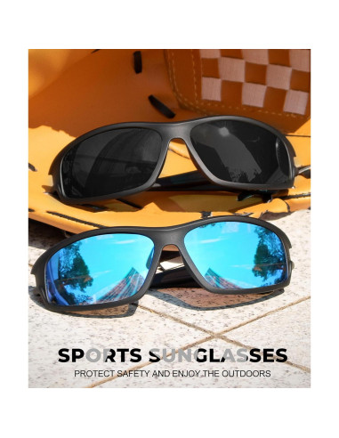Gafas de sol polarizadas QALLY UV400 para hombres - Negro