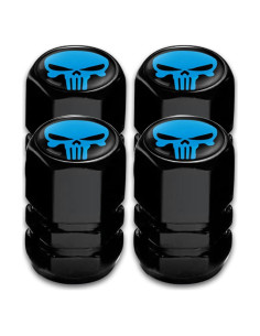 4 Tapas de Válvula de Neumático Sodcay Calavera Azul