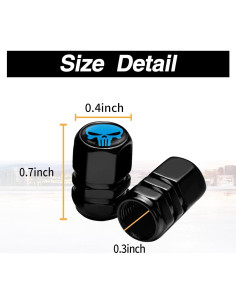 4 Tapas de Válvula de Neumático Sodcay Calavera Azul 2