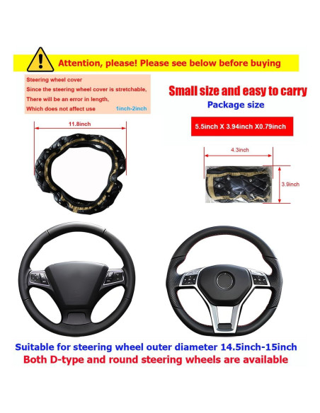 Cubierta de Volante de Coche KHGUZ Beige Antideslizante 37-38cm