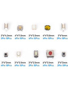 100 Interruptores Micro Momentáneos Abiertos SCOOYUCK 12x6cm 2