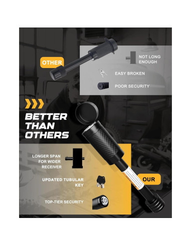 Cerradura de Enganche de Remolque RETRUE 5/8" Ajustable 3-3.5"