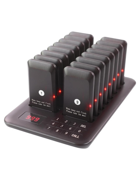 Sistema de Pagers Inalámbricos LOUIKENE 16 Pagers 300m Sistema de Pagers Inalámbricos LOUIKENE 16 Pagers 300m