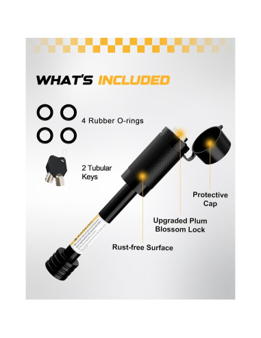 Cerradura de Enganche de Remolque RETRUE 5/8" Ajustable 3-3.5"