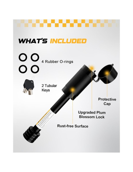 Cerradura de Enganche de Remolque RETRUE 5/8" Ajustable 3-3.5"