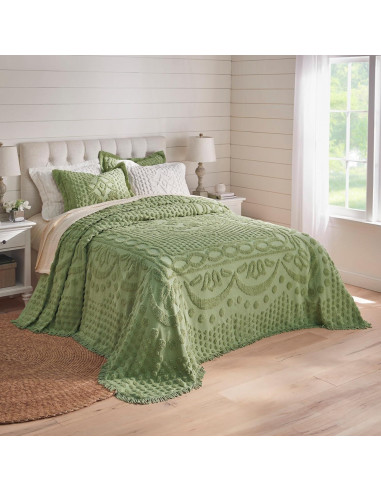 Funda de Almohada Estándar BrylaneHome Georgia Chenille Azul