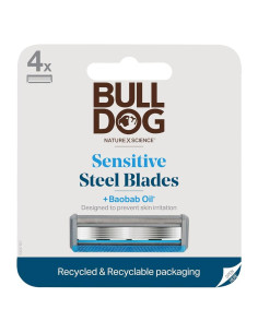 Recambios de cuchillas de afeitar Bulldog para piel sensible - 4 unidades