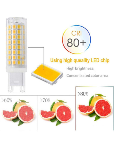 Bombilla LED G9 SYXKJ 7W 720lm Regulable Blanca Cálida 3000K Paquete de 4