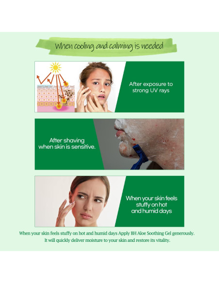 Gel Calmante de Aloe Vera Orgánico by.H - Hidratante 98% Puro