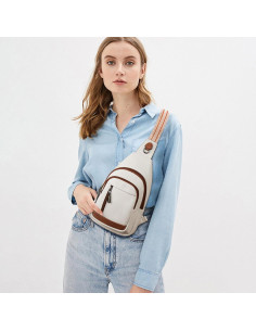 Bolso Bandolera de Cuero Vegano para Mujeres 17x10x29cm 2