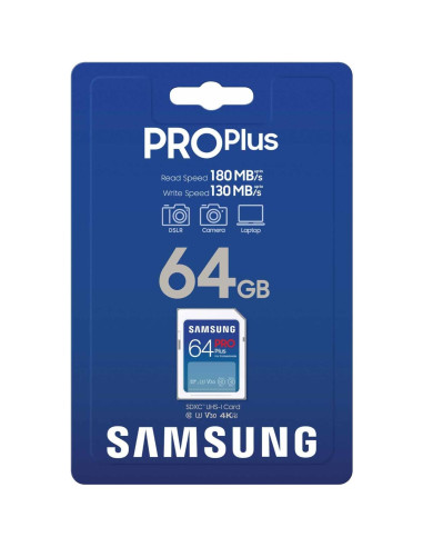 Tarjeta de Memoria SDXC Samsung PRO Plus 64GB 180MB/s