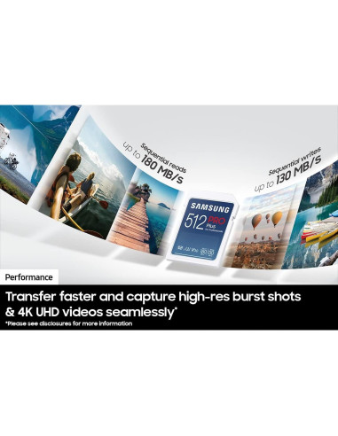 Tarjeta de Memoria SDXC Samsung PRO Plus 64GB 180MB/s