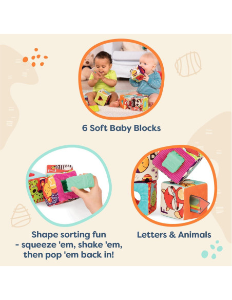 Bloques de Construcción de Tela B. toys - ABC Suaves 6 Pzs