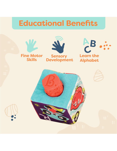 Bloques de Construcción de Tela B. toys - ABC Suaves 6 Pzs