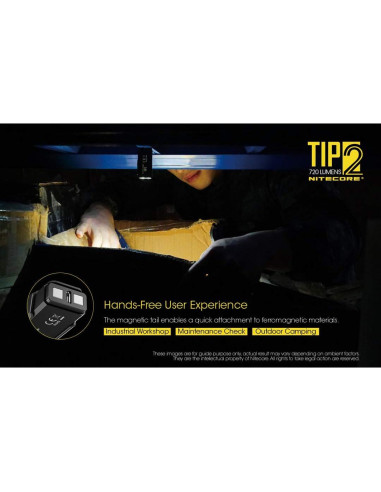 Linterna de llavero Nitecore TIP2, 720 lúmenes, recargable USB