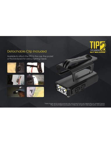 Linterna de llavero Nitecore TIP2, 720 lúmenes, recargable USB