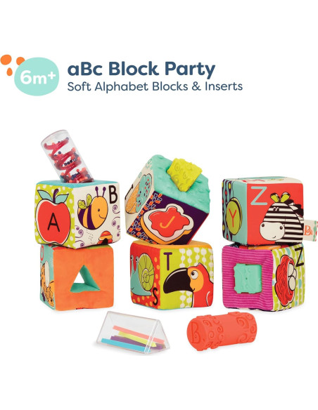 Bloques de Construcción de Tela B. toys - ABC Suaves 6 Pzs