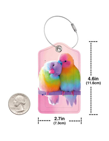 2 Etiquetas de Equipaje de Cuero BestEioyo con Bucle Acero